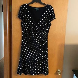 Black and white polka dot party dress